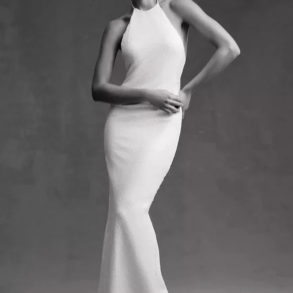 designer bridesmaid dresses Pearl Pink Sleeveless Slit Sheath Long Mismatched Bridesmaid Dresses, Dress B